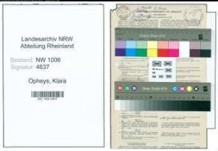 Entnazifizierung Klara Opheys , geb. 26.04.1899 ()