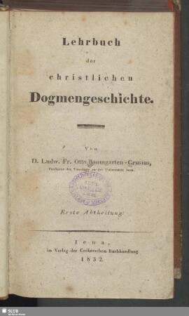 1: Lehrbuch der christlichen Dogmengeschichte