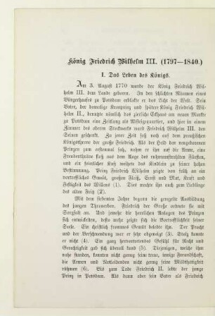 König Friedrich Wilhelm III. (1797 - 1840)