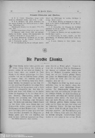 Die Parochie Lössnitz