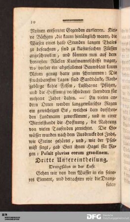 Dritte Untereintheilung. Drangsalen in der Luft.