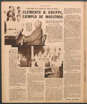 Clemente B. Greppi, ejemplo de maestros : Hablando con todos de todo un poco...