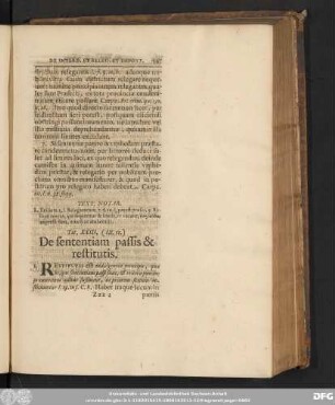 Tit. XXIII. (IX. 51.) De sententiam passis & restitutis.