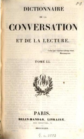 Dictionnaire de la conversation et de la lecture. 51, [Ten - Ved]