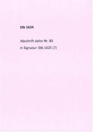 Stb 1634, Abschrift Nr. 83
