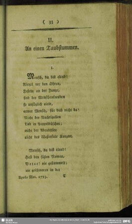 II. An einen Taubstummen