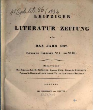 Leipziger Literaturzeitung. 1832,1, 1832,1