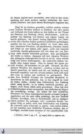 In disem capitel wurt vermeldet, was sich in den vorstspennen ... zwischen der herrschaft Zimbern und dann denen Enzbergern begeben hat.