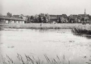 Wehlau, Stadtansicht : Wehlau (Snamensk/Russland). Stadtansicht über den Pregel (russ. Pregolja)