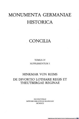 De divortio Lotharii regis et Theutbergae reginae