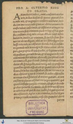 Pro A. Cluentio Habito Oratio