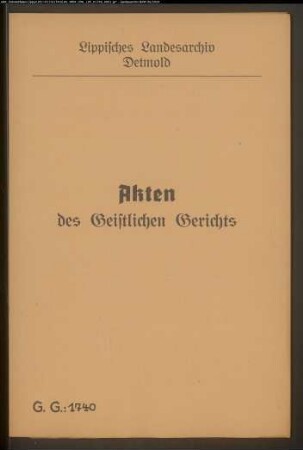 Ehestreit zwischen Anna Maria Sprick geborene Lücking zu Lage und Philipp Sprick, ihrem Ehemann, zu Lage