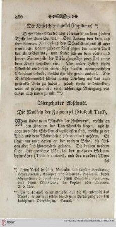 Vierzehnter Abschnitt: Die Muskeln der Fußwurzel (Musculi Tarsi)