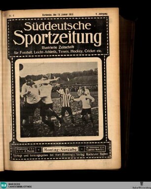 Süddeutsche Sportzeitung : Illustrierte Zeitschrift für Fussball, Leicht-Athletik, Tennis, Hockey, Cricket etc.