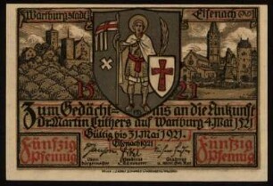 Fünfzig Pfennig Wartburgstadt Eisenach
