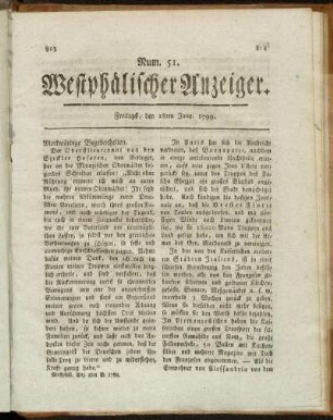 Num. 51. Freitags, den 28ten Juny. 1799