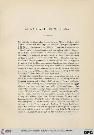 Ahnas and Beni Hasan