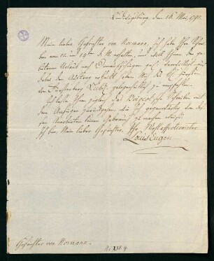Brief vom 16. Mai 1795