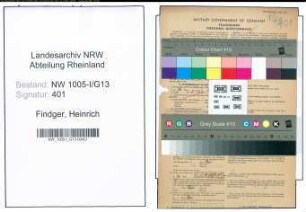 Entnazifizierung Heinrich Findger , geb. 01.08.1905 (Polizeisekretaer)