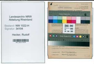 Entnazifizierung Rudolf Hecker , geb. 22.09.1882 (Bueroangestellter)