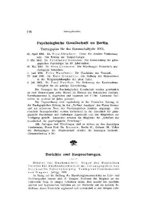 Berichte und Besprechungen