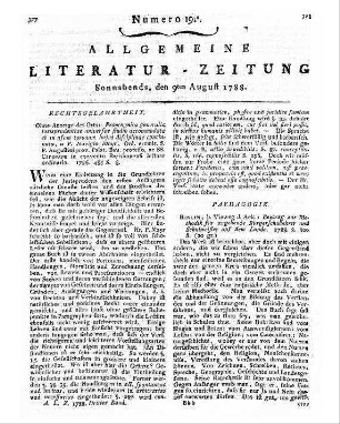 Mayr, Navigius: Praecognita generalia jurisprudentiae universae : studio accomodata et in usum Tyronum hujus disciplinae concinnata / a Navigio Mayr. - [Regensburg]: Englerth, 1786