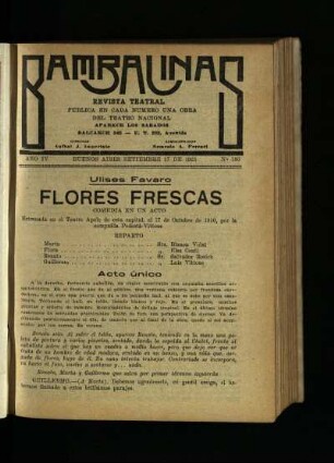 Flores frescas : comedia en un acto