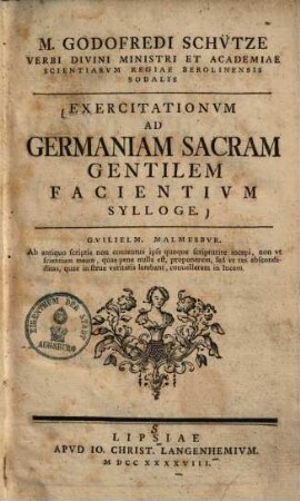 Exercitationum ad Germaniam sacram gentilem facientium sylloge
