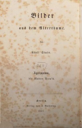 Agrippina, die Mutter Nero's