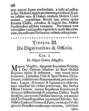 Titulus III. De Dignitatibus & Officiis