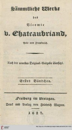 Band 1: Tagebuch einer Reise von Paris nach Jerusalem, und von Jerusalem zurück nach Paris