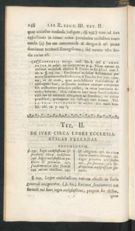 Tit. II. De Iure Circa Leges Ecclesiasticas Ferendas
