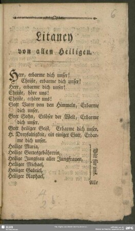 Litaney von allen Heiligen