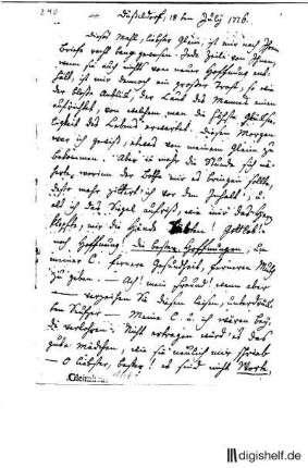 240: Brief von Johann Georg Jacobi an Johann Wilhelm Ludwig Gleim