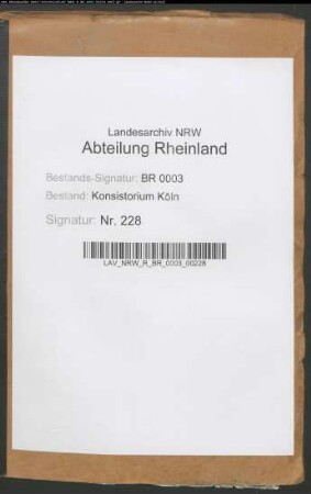 Synodalverfassung der evangelischen Kirche. Generalia