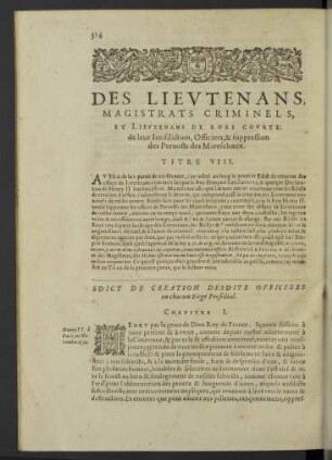 Des lieutenans magistrats criminels ... Titre VIII.
