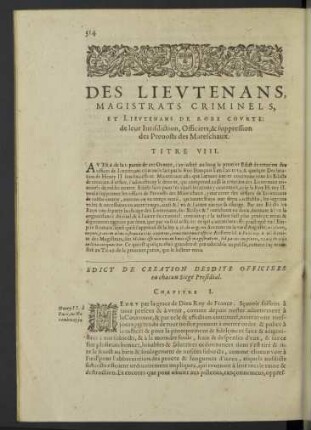 Des lieutenans magistrats criminels ... Titre VIII.