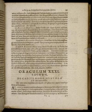 Oraculum XXXI. Sacrum. - Oraculum XXXV. Sacrum.