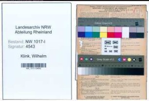 Entnazifizierung Wilhelm Klink , geb. 06.01.1898 (Vorarbeiter)