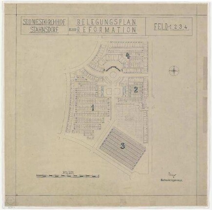 Belegungspläne Reformationsgemeinde (kartoniert) Südwestkirchhof Stahnsdorf - Feld 1-4