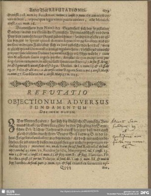 Refutatio Obiectionum Adversus Fundamentum Decimum Nonum