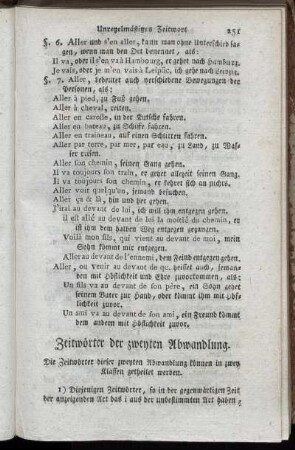 Zeitwörter der zweyten Abwandlung.