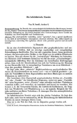 Die luftelektrische Unruhe
