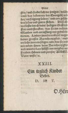 XXIII. Ein teglich Kinder Gebet.