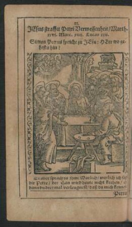 11. Jesus straffet Petri Vermessenheit/ ...