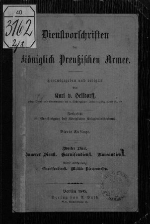 Dienst-Vorschriften der Königlich Preussischen Armee. 2,3