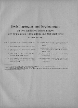 Berichtigungen und Ergänzungen