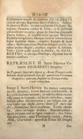 Repræsent. II. Sacro-Heroicæ Virtutum Adalberti Imagines.
