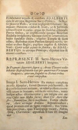 Repræsent. II. Sacro-Heroicæ Virtutum Adalberti Imagines.