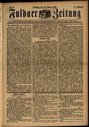 Ausgabe vom Samstag, den 20. Januar 1894.